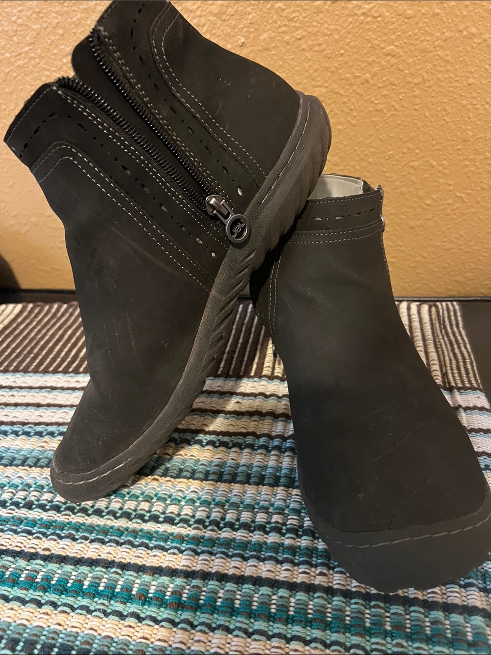 Jambu Black Nubuck Side-Zip Ankle Booties